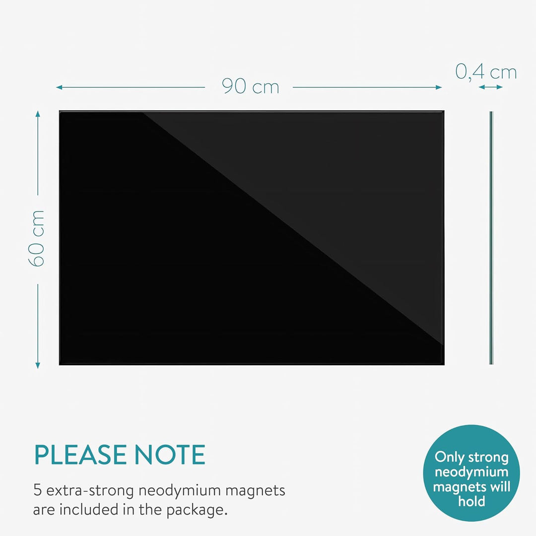 Navaris Magnettafel Magnetboard aus Glas - 90x60 cm Tafel magnetisch zum Beschriften - Magnetwand in