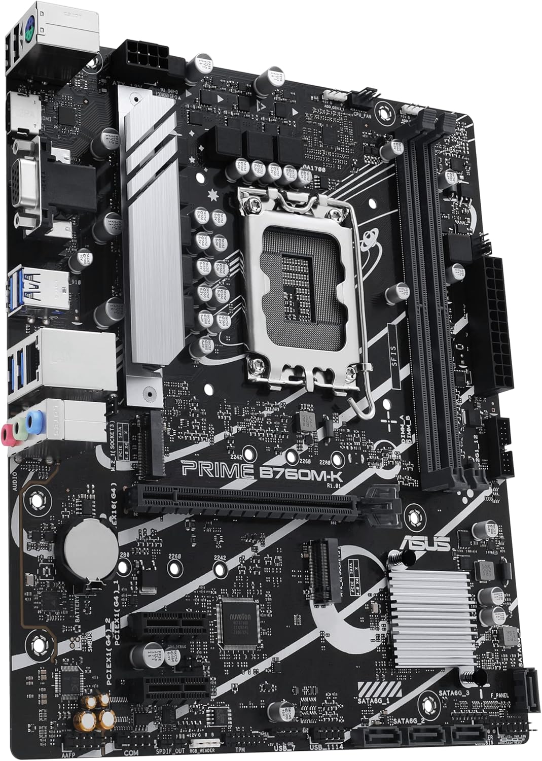 ASUS Prime B760M-K Gaming Mainboard Sockel Intel LGA 1700 (Intel B760, mATX, DDR5 Speicher, 2X PCIe