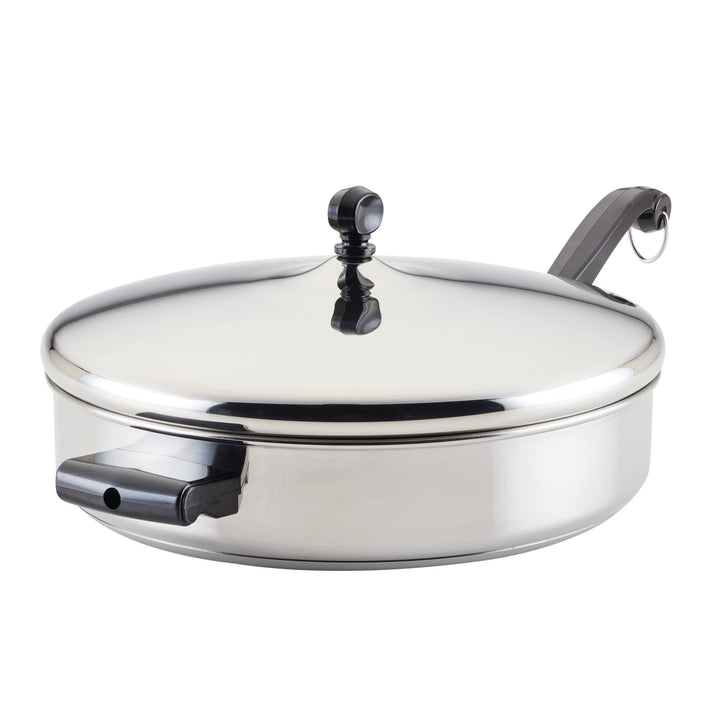 Farberware Klassische Sautepfanne/Bratpfanne/Bratpfanne mit Deckel und Helfergriff, 4,5 Quart, Silbe