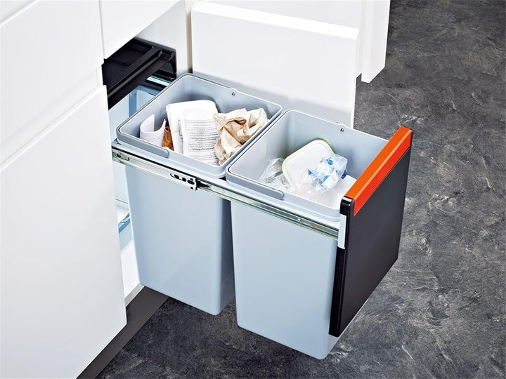 Franke Kitchen Systems Franke Cube 30 2-Way Manuelle Pull-Out Waste/Rubbish Bin, 2 x 15 Liter by