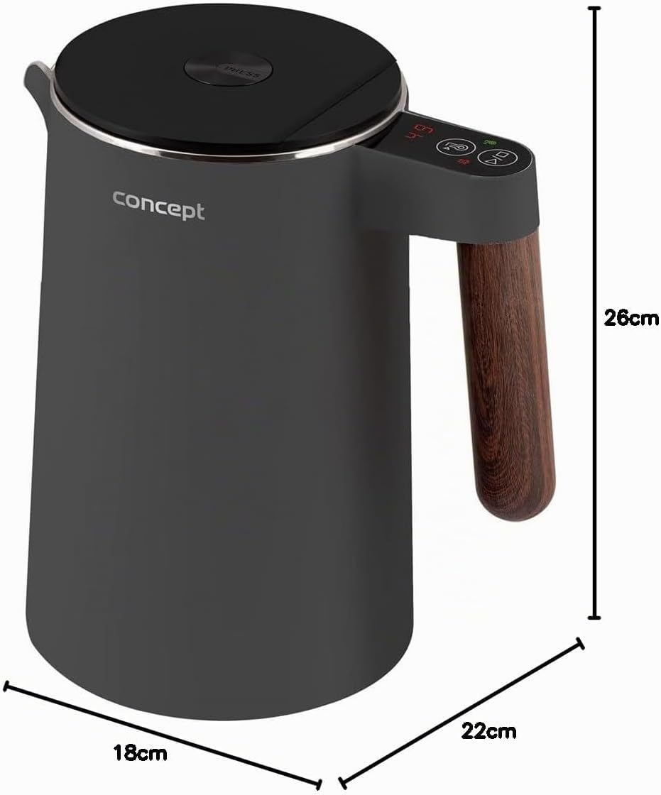 Concept Norwood Wasserkocher aus Edelstahl mit Temperaturregelung 45/60/70/85/90/95/100°C KEEP WARM-