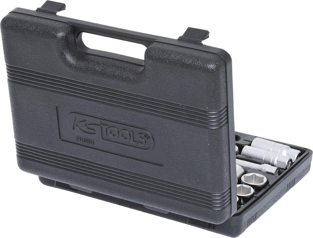 KS Tools 911.0661 3/8 Zoll Steckschlüssel-Satz | inklusive Umschaltknarre, 45-Zahn | matt satiniert