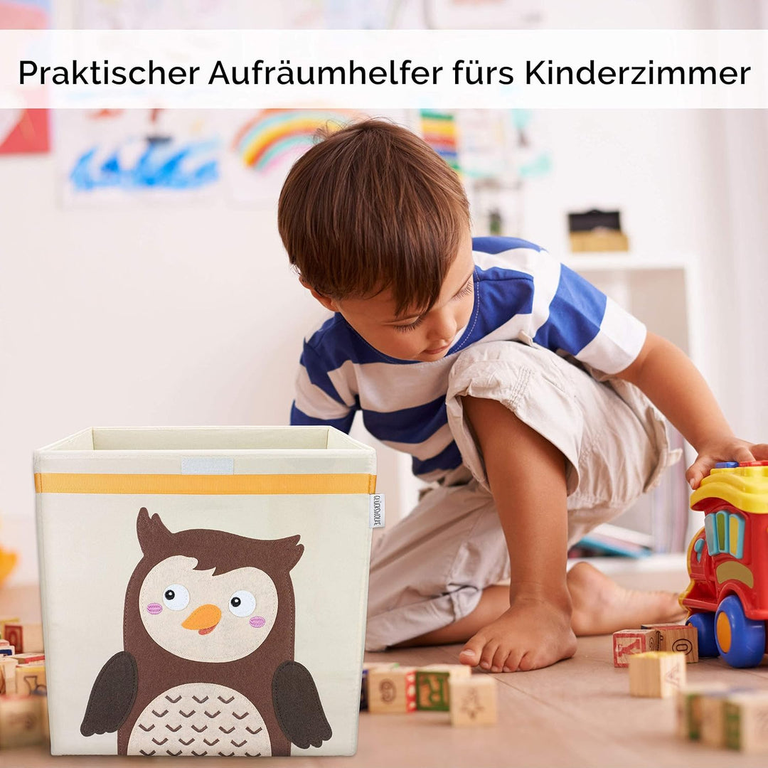GLÜCKSWOLKE Kinder Aufbewahrungsbox - 15 Motive I Spielzeugkiste mit Deckel für Kinderzimmer I Spiel