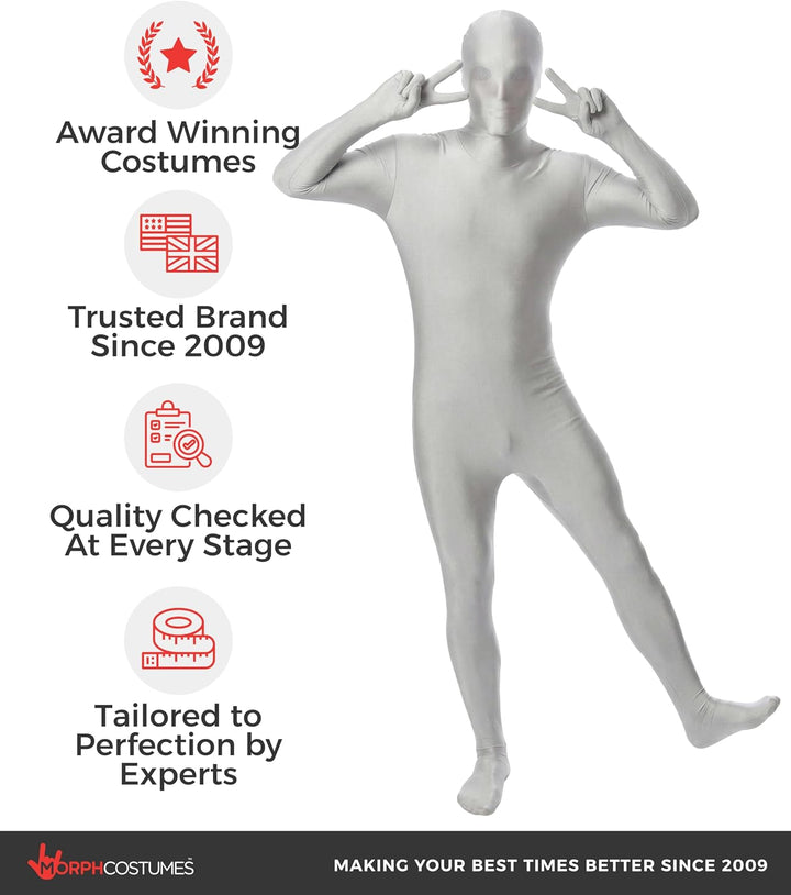 Morphsuits MSSIX Farbe Costume Body Suit, Silber, XL Silber XL, Silber XL