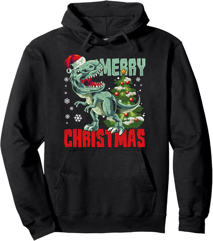 Frohe Weihnachten Jungen Dinsaurier Pajama Geschenk T Rex Pullover Hoodie