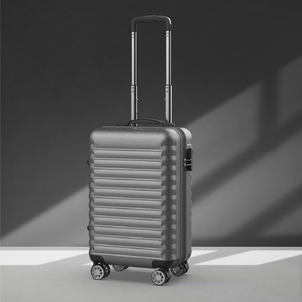 NUMADA Upfly 20' ABS-Handgepäck Koffer (53x33,5x22Cm) mit Kombinationsverschluss und 4 doppelten 360