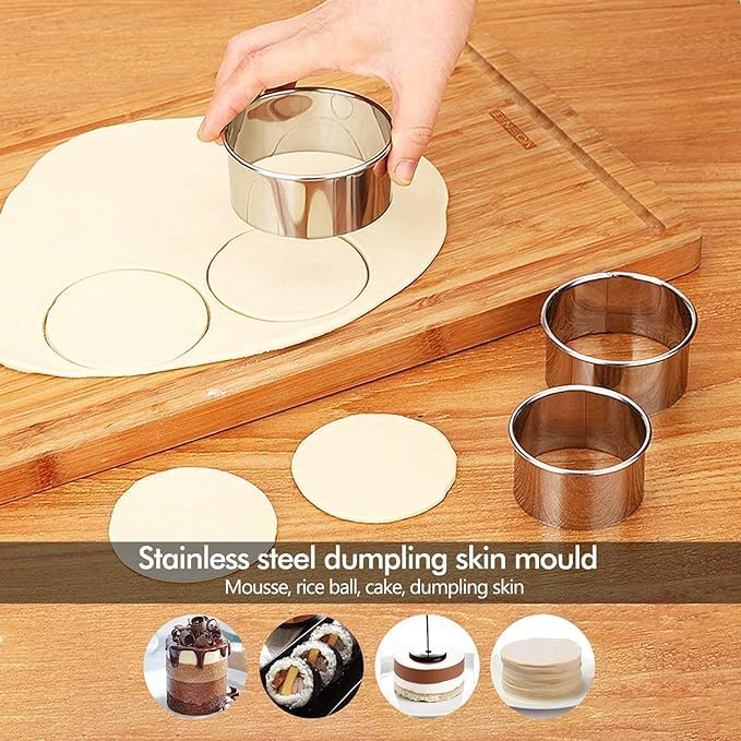 6 Stk Ravioli Dumpling Maker Former Cutter Set Edelstahl Raviolirad Ravioli Ausstecher Rund Teigtasc