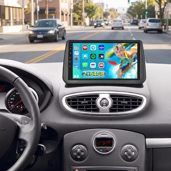 Hikity 2+64GB Android 15 Autoradio für Renault Clio 3th 2006-2012 Radio Wireless Carplay Android Aut