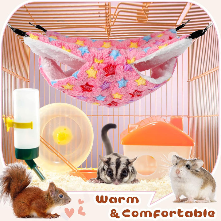 4 Stück Meerschweinchen Hängematten für Ratten Frettchen Hängematte für Kleintier Weich Warmes Fleec