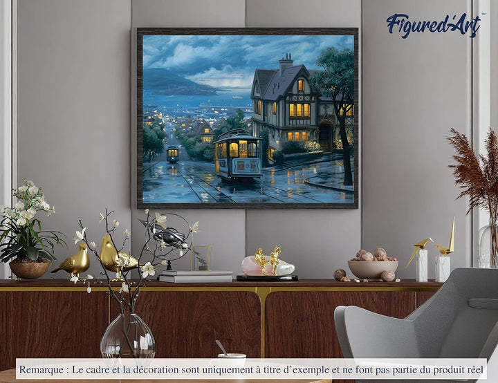 Figured'Art Malen Nach Zahlen Erwachsene Mit Rahmen Alte Tram - Paint by Numbers Basteln DIY Bastels