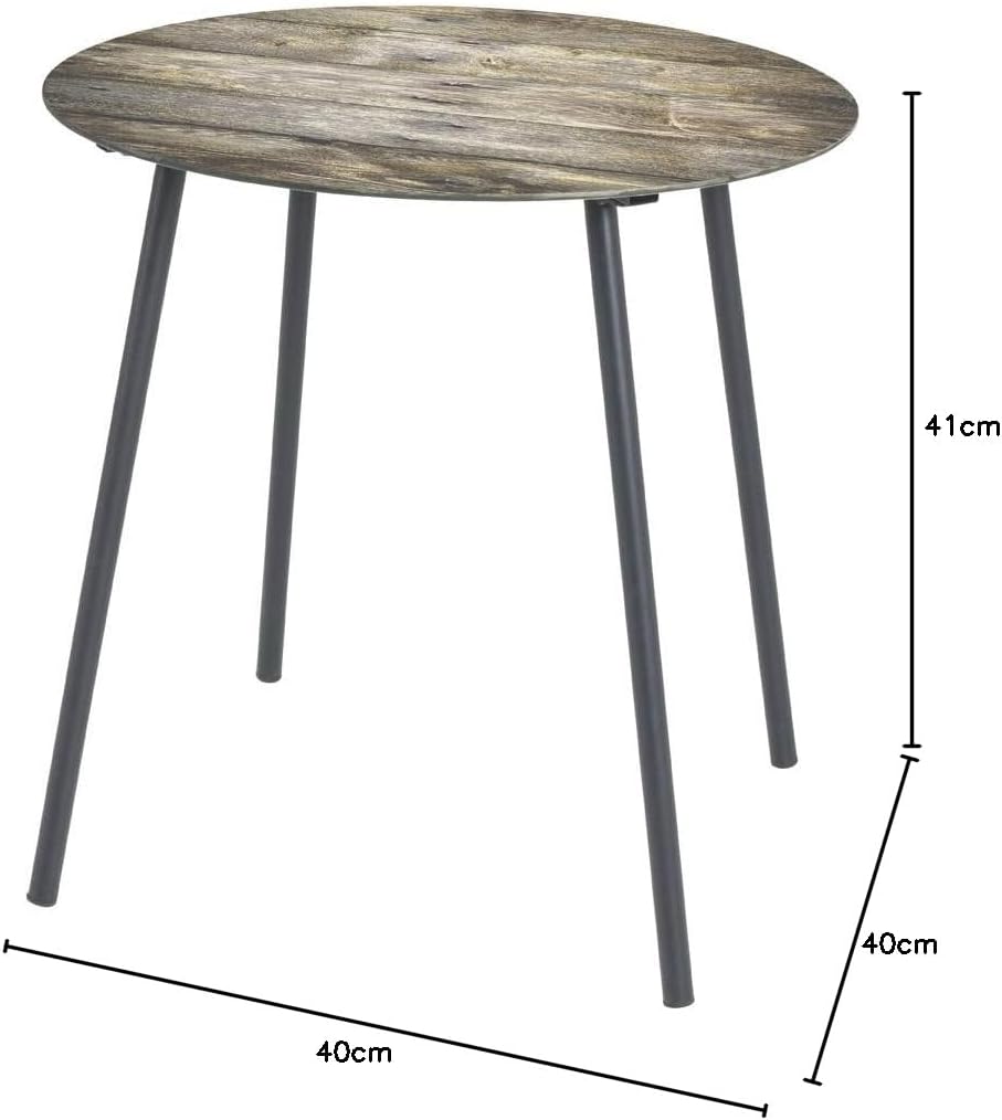 HAKU Möbel Beistelltisch, Metall, schwarz-Motiv, Ø 40 x H 41 cm
