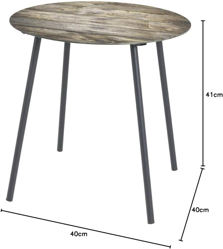 HAKU Möbel Beistelltisch, Metall, schwarz-Motiv, Ø 40 x H 41 cm