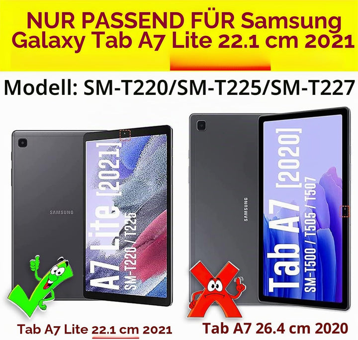 Kinder Hülle für Samsung Galaxy Tab A7 Lite 8,7 Zoll 2021 (SM-T227/T225/T220), Eva Leicht Stossfest