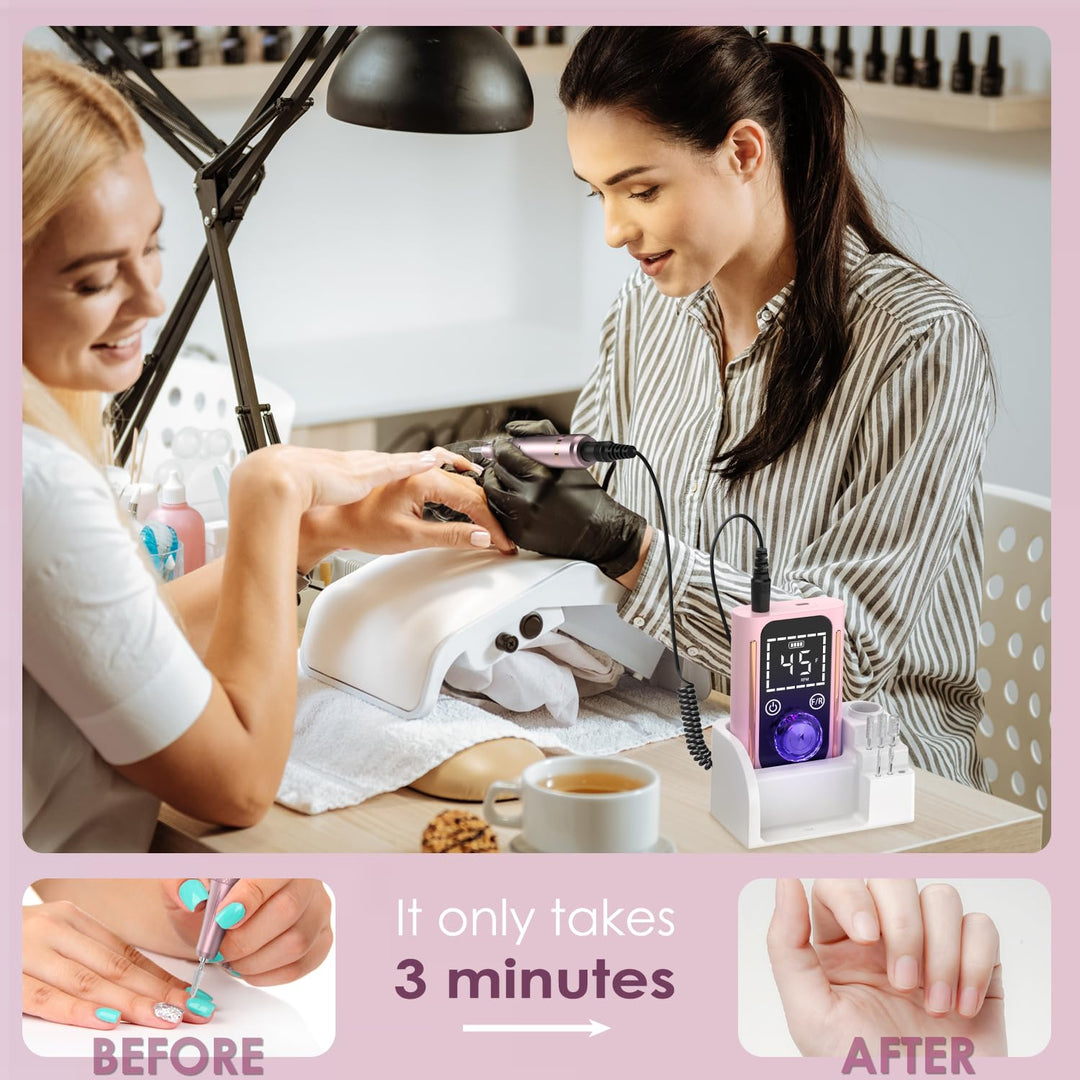 ANBEISTEE Professionelle Wiederaufladbare 45000 RPM Nagelbohrer, Touch Screen Steuerung, 15+h Batter