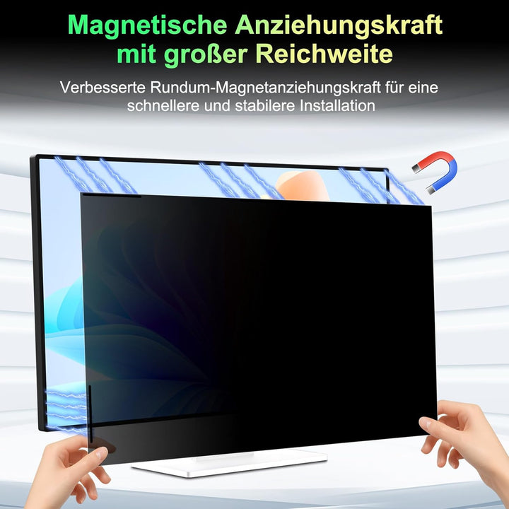 2 STÜCK 23.8 Zoll Bildschirm Magnetischer Blickschutzfilter für 16:9 Seitenverhältnis, Blendfrei Bla