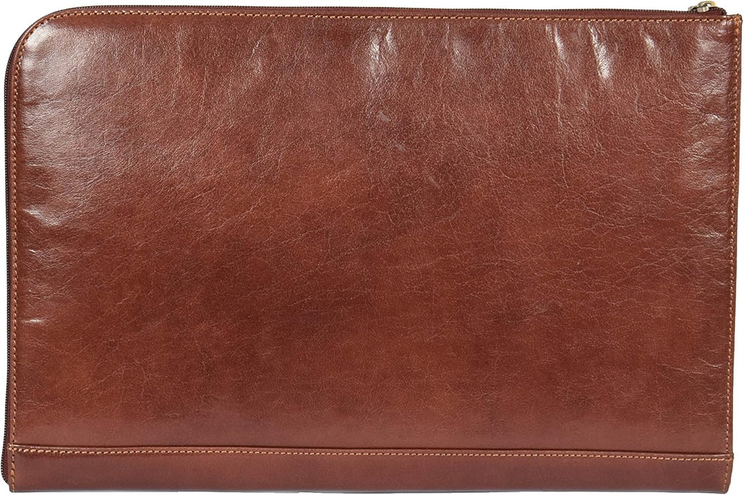 A1 FASHION GOODS Echtes Leder Zip Um Folio Tasche A4 Dokumentenhalter Achsel iPad Tablet Tasche Brau