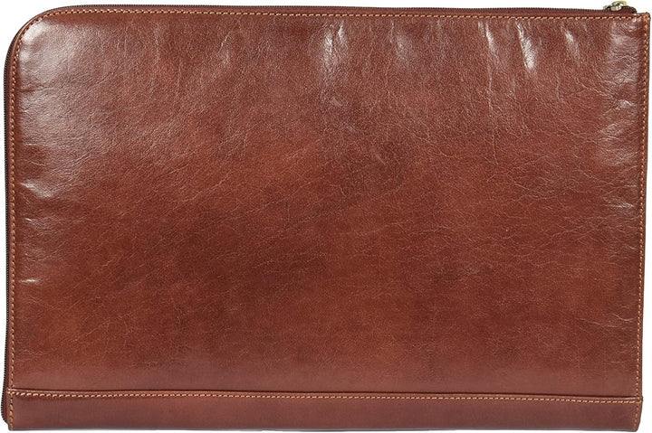 A1 FASHION GOODS Echtes Leder Zip Um Folio Tasche A4 Dokumentenhalter Achsel iPad Tablet Tasche Brau