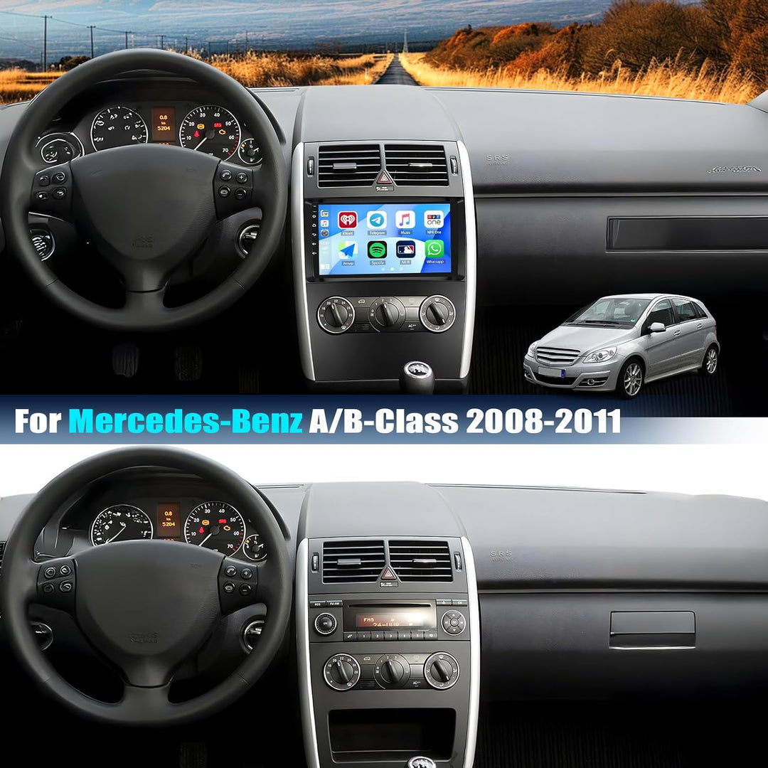 CAMECHO Android 15 Qualcomm 8 Core 4G+64G Autoradio für Benz A Klasse A160 A180/B-Class B200 2008-20