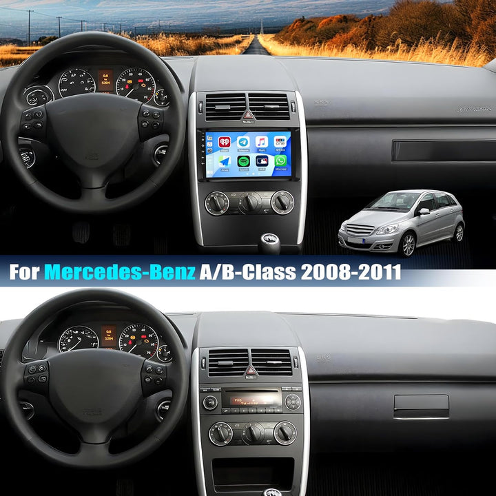 CAMECHO Android 15 Qualcomm 8 Core 4G+64G Autoradio für Benz A Klasse A160 A180/B-Class B200 2008-20