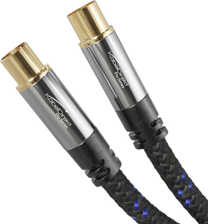 KabelDirekt – 4K Antennenkabel, Koaxialkabel, TV Kabel Nylon – 7,5 m – Fernsehkabel mit bruchfestem