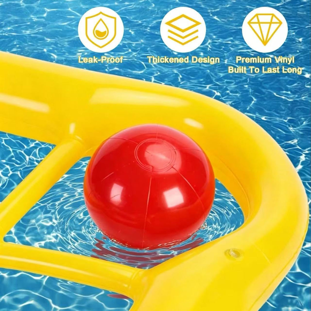 Pool Spielzeug Tic Tac Toe 3x3 - Aufblasbares Schwimmspiel mit 10 Bällen und Luftpumpe - Poolspielze