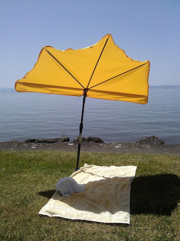 holly NEU - MITTEL BLAUER - SONNENSCHIRM + STEHFIX - STRAND - BEACH - FÄCHERSCHIRM TRAVELLER