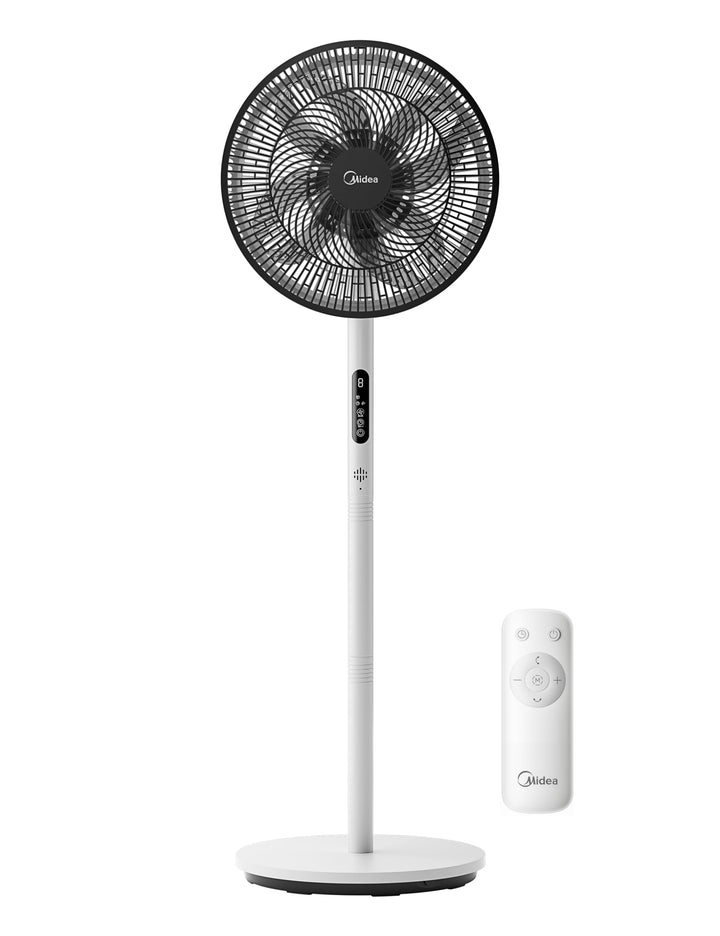 Midea Leiser Standventilator FS35-26XRDSE(BW) DC-Motor, 8 Flügel, 9 Geschwindigkeitsstufen, Oszillat