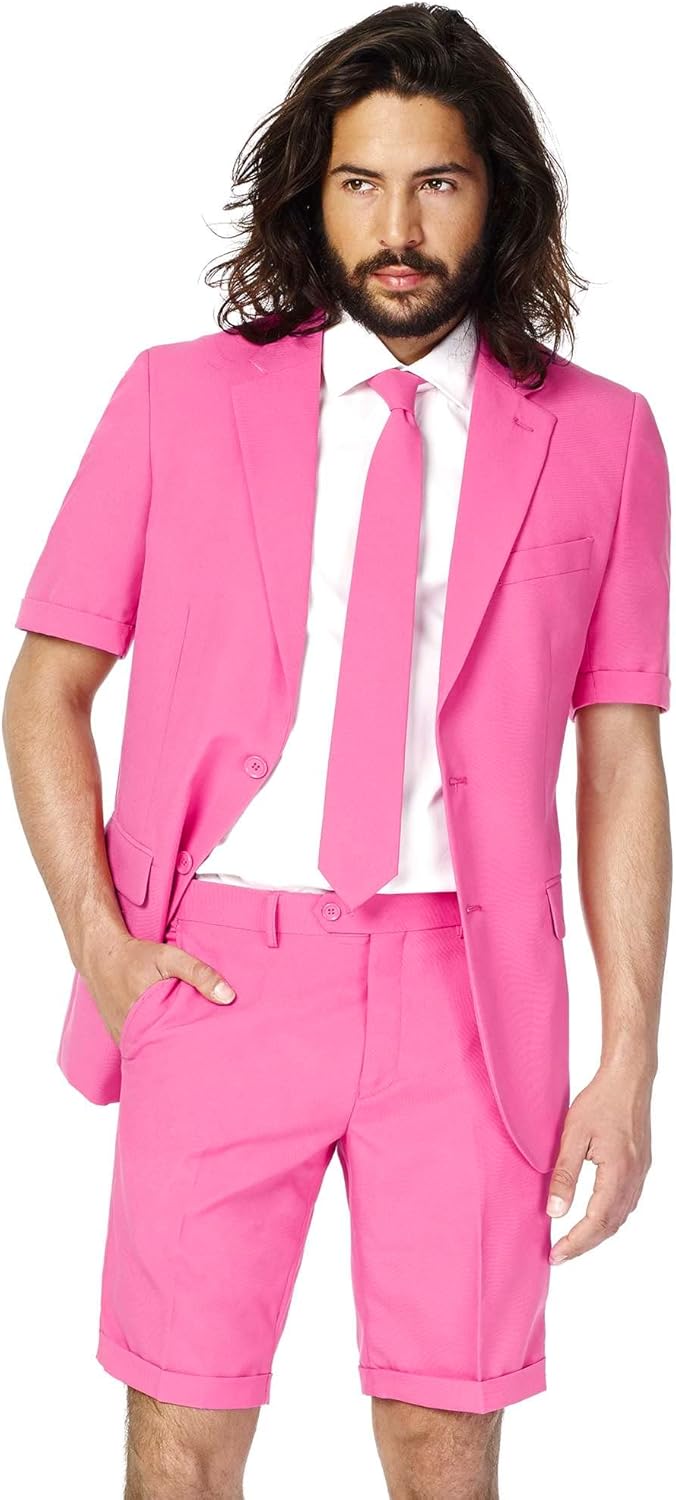 OppoSuits Herren Men Suit Business-Anzug Hosen-Set, 46 Mr.pink