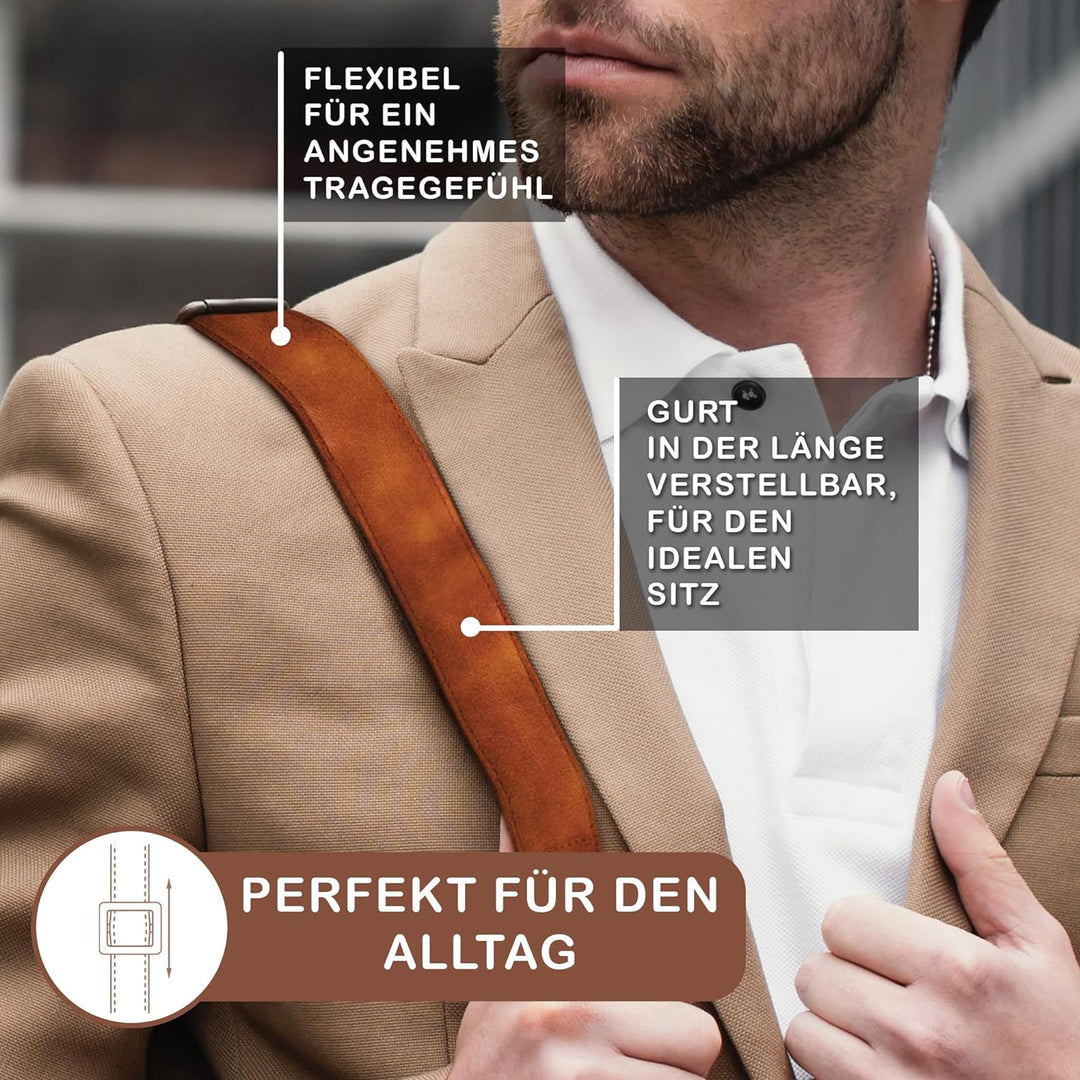 STILORD 'Tom' Vintage Leder Umhängetasche für Studium Uni Büro Arbeit 15 Zoll Laptoptasche DIN A4 Sc
