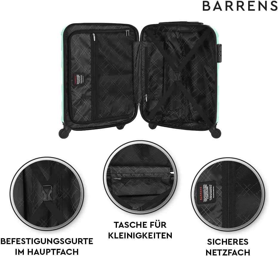 BARRENS Handgepäck Koffer 55x40x20 cm Reisekoffer Trolleys Hartschalenkoffer Cabin Size Suitcase Car