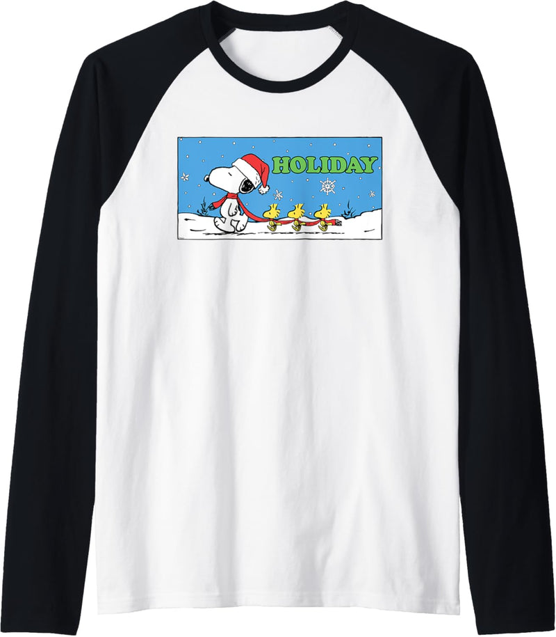 Peanuts Snoopy and Woodstock Holiday Raglan