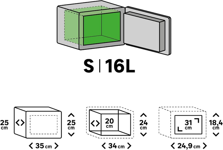 STANDERS - Elektronischer Safe - 16L - 25 x 35 x 25 cm - Wandtresor - Code-Safe - 2 Sicherheitsschlü