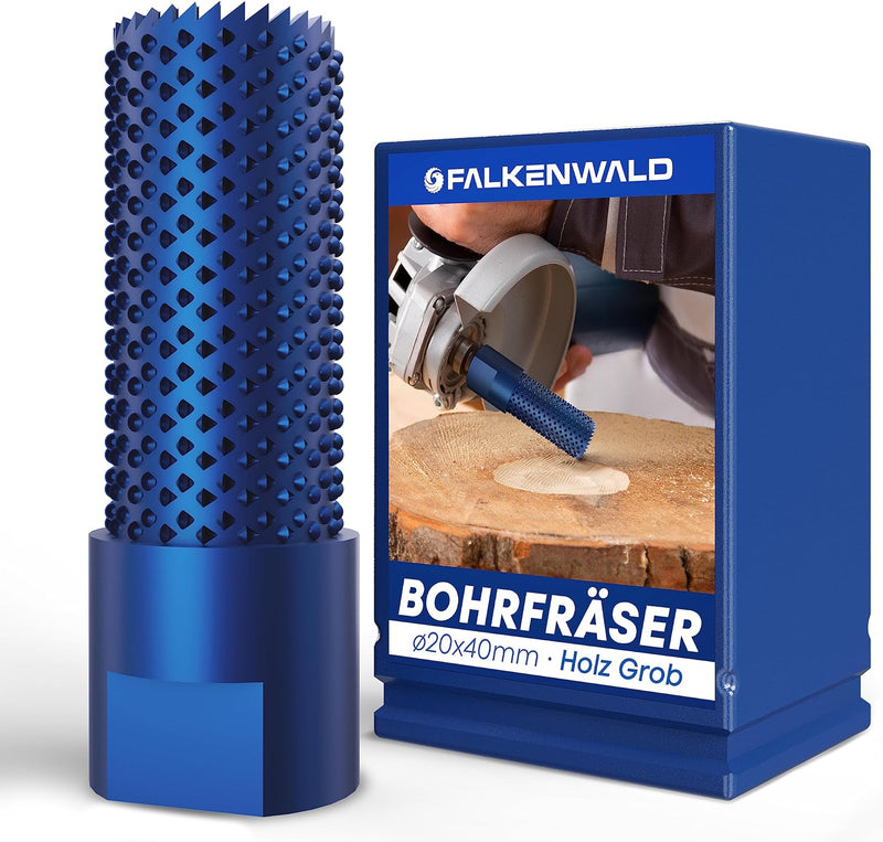 FALKENWALD® Zylinderfräser Grob 20mm - Winkelschleifer Zubehör für Holzbearbeitung - Frässcheibe für