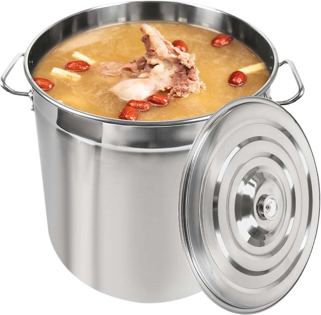 30/50/70 Liter Gastronomie Kochtopf, Suppentopf Mit Edelstahl Deckel, Kochtopf Induktion Gross mit G