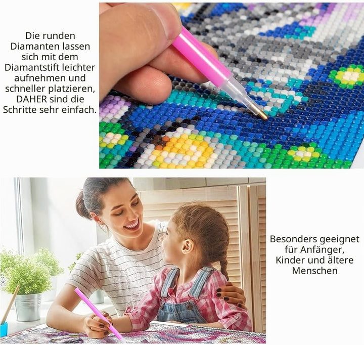 DCIDBEI 40 x 50 cm | 5D DIY Diamond Painting Rund, Abstrakt Diamant Malerei Gaia, Mutter Erde,malen