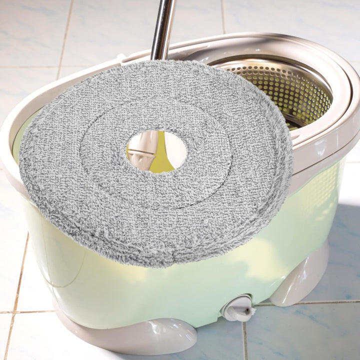 Healeved Waschbarer Baumwoll Mop Ersatzkopf Rund 9.6 Zoll Rotierender Reinigungskopf Für Fliesen Mar