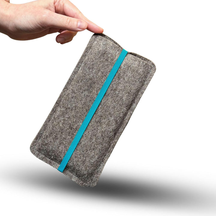 Handyhülle Filz mit Gummiband - massgeschneidert - Handytasche aus Wollfilz - passgenau für jedes Ha