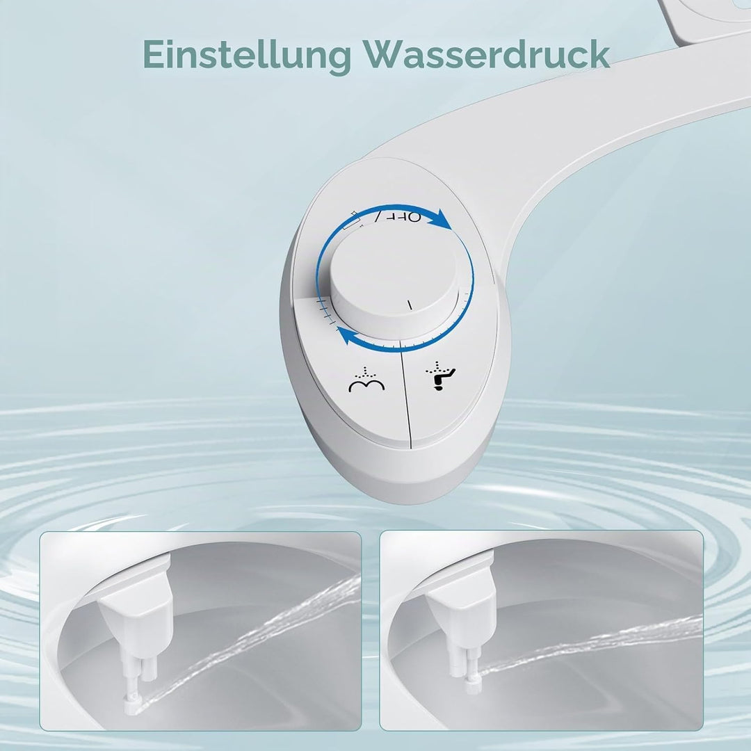 Bidet Aufsatz für Toilette, Nicht Elektrisches Kaltwasser-Bidet mit Einziehbaren Doppel Selbstreinig
