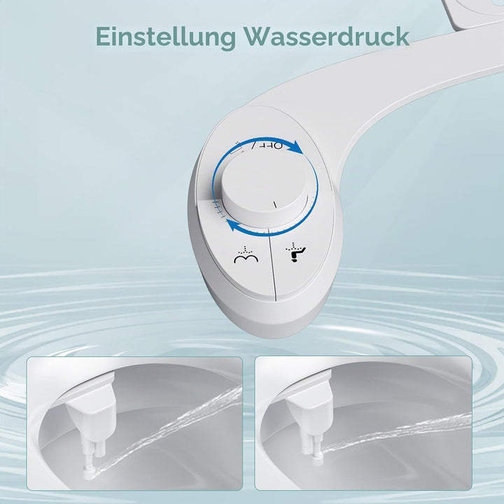 Bidet Aufsatz für Toilette, Nicht Elektrisches Kaltwasser-Bidet mit Einziehbaren Doppel Selbstreinig