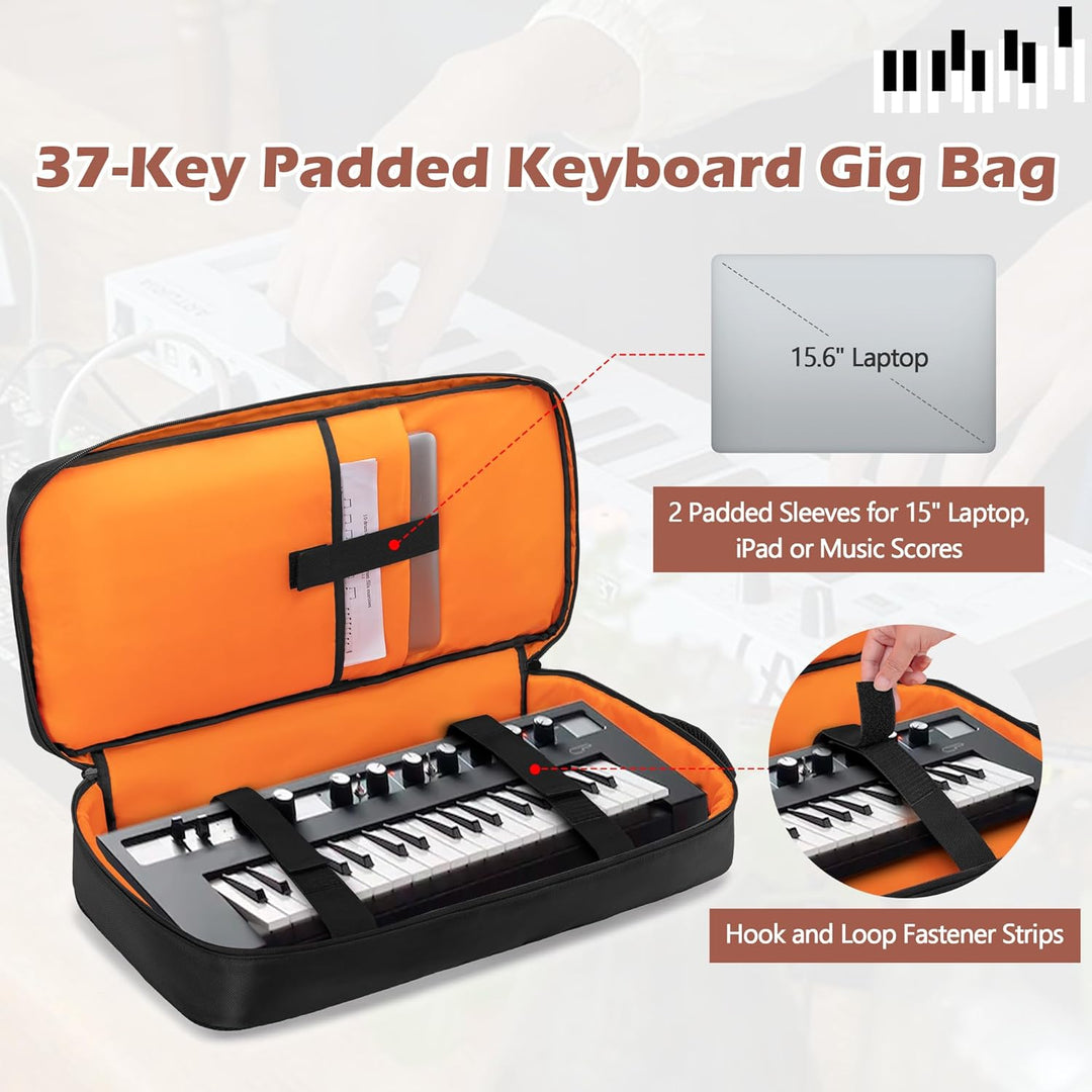 Tragbarer Rucksack für 37 Tasten Klaviertastaturen, Tragetasche für MIDI-Keyboard-Controller, Schutz