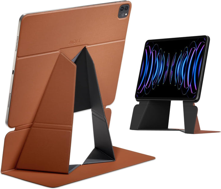 MOFT Tablet Ständer für Schreibtisch, Leder Folio Verstellbarer iPad Ständer Magnetische Hülle mit M