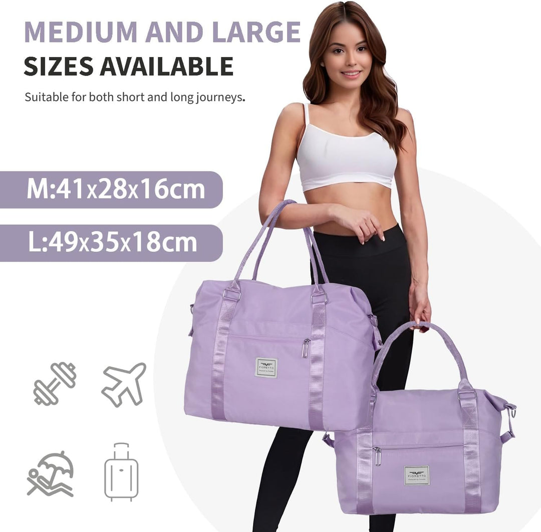 FIORETTO Damen Reisetasche Sporttasche Handgepäck Weekender Bag Schwimmtasche Wasserdicht Travel Bag