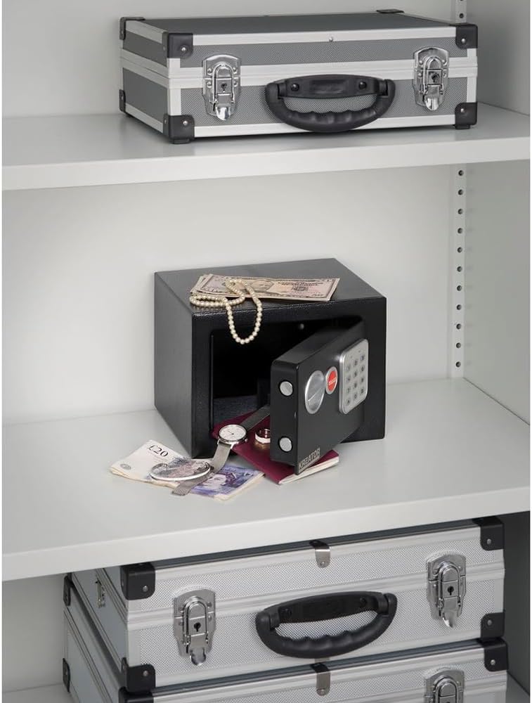 Kreator KRT692007 Minitresor Safe Tresor mit elektronischem Code Zahlenschloss 170x230x170mm
