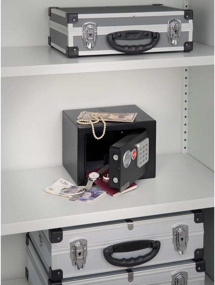 Kreator KRT692007 Minitresor Safe Tresor mit elektronischem Code Zahlenschloss 170x230x170mm