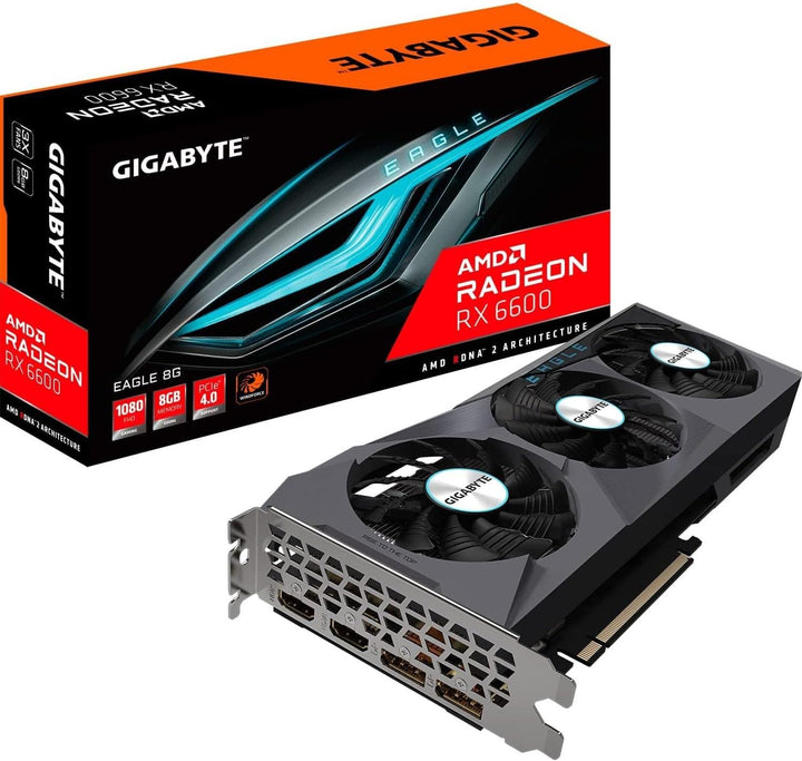Gigabyte Radeon RX 6600 Eagle 8GB Grafikkarte, GV-R66EAGLE-8GD Single, Single