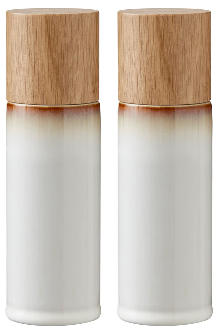 BITZ Salz- und Pfeffermühle, 2 Gewürzmühlen aus Steingut (Salzmühle + Pfeffermühle), 2er-Set, 16,7 c