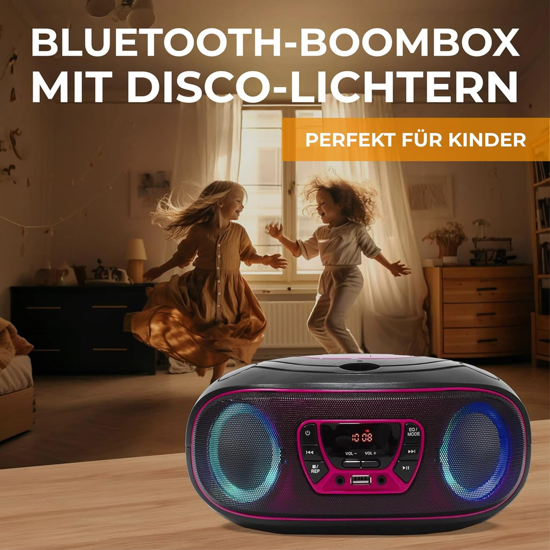 Denver Electronics TCL-212BT CD-Radio UKW AUX, CD, USB, Bluetooth Stimmungslicht Pink, 111141300011
