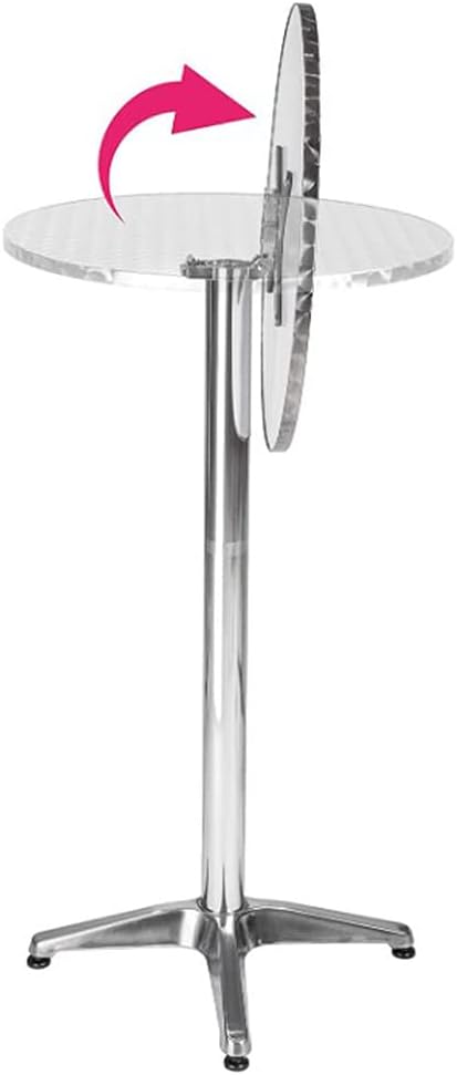 OHMG Bartisch, klappbar, quadratisch, Ø 60 cm, Aluminium, höhenverstellbar 70/110 cm, Stehtisch, hoc