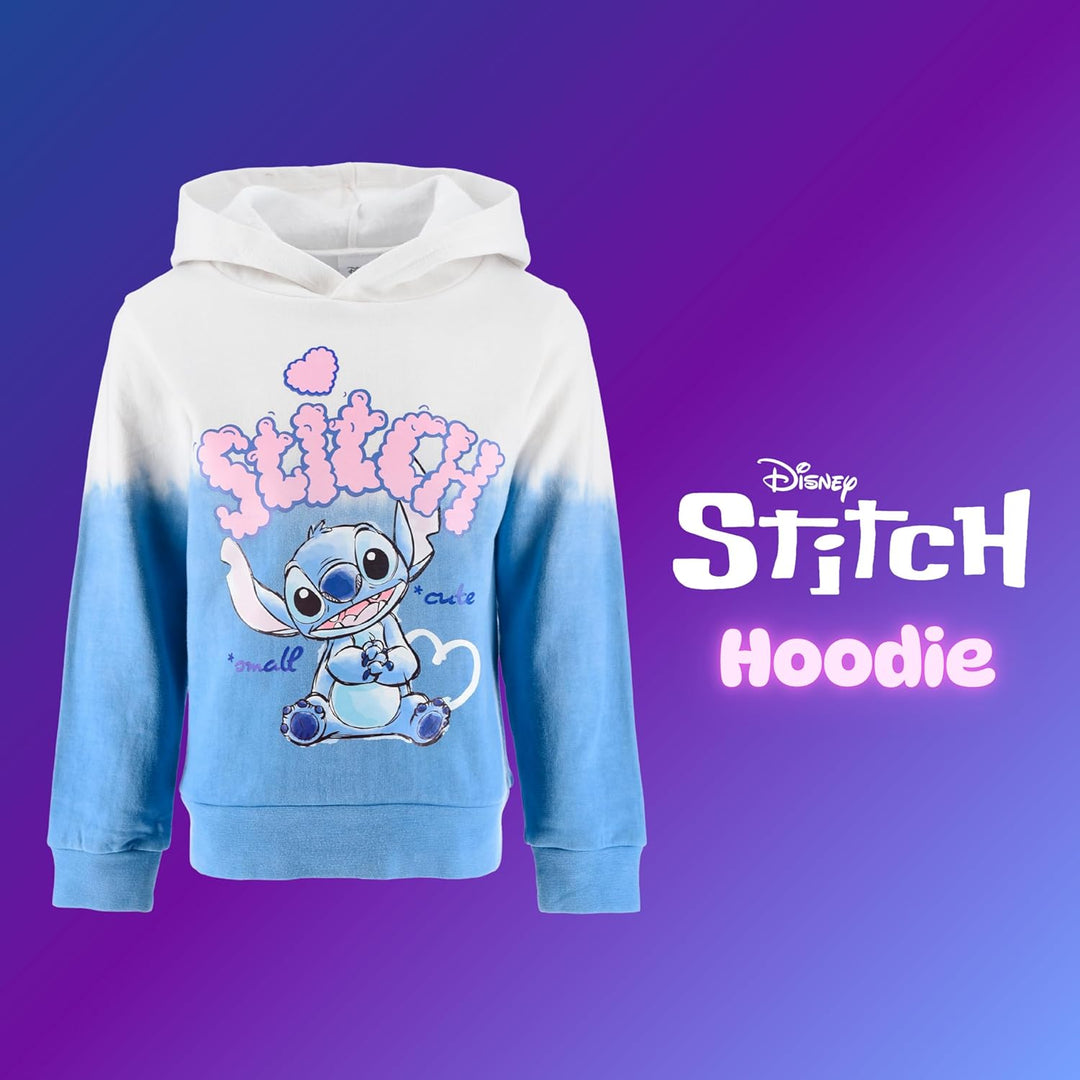 Disney Stitch Mädchen Kapuzenpullover, Sweatshirt für Kinder, Grössen 3 bis 8 Jahre 4 Jahre Blau, 4