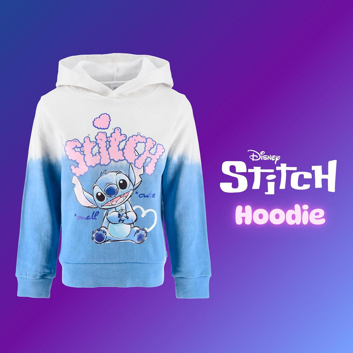Disney Stitch Mädchen Kapuzenpullover, Sweatshirt für Kinder, Grössen 3 bis 8 Jahre 4 Jahre Blau, 4